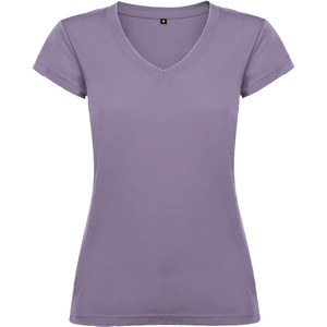 Roly CA6646 - VICTORIA V-neck short-sleeve t-shirt for women with 1x1 ribbed finishes