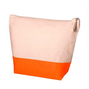 EgotierPro 38001 - Bomullscanvas Necessär i Naturfärg och Färgval COMBI Orange