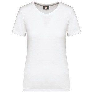 WK. Designed To Work WK307 - Ladies antibacterial short sleeved t-shirt White