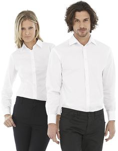 B&C SMP21 - Svart slips Elastane Ls skjorta