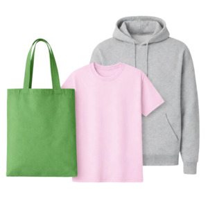 Essentials-paket: Gildan 18500 Hoodie + 5000 T-shirt + Westford Mill Tote Bag
